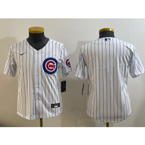 MLB Cubs Blank White Nike Cool Base Youth Jersey