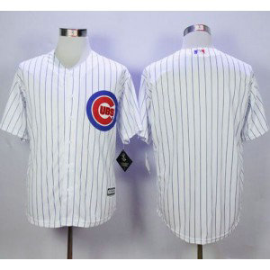 MLB Cubs Blank White Strip New Cool Base Men Jersey