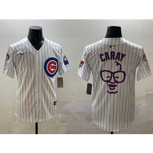 MLB Cubs Caray White Baseball Nike Cool Base Men Jersey