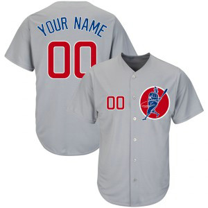 MLB Cubs Gray Cool Base New Design Customized Men Jersey