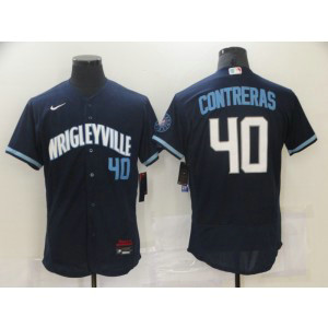 MLB Cubs Wrigleyvill 40 Willson Contreras 2021 City Connect Nike Flexbase Men Jersey