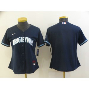 MLB Cubs Wrigleyville Blank Connect Nike Cool Base Women Jersey