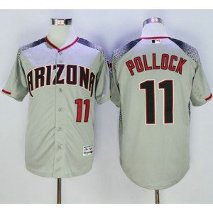 MLB Diamondbacks 11 A. J. Pollock Gray Brick New Cool Base Men Jersey