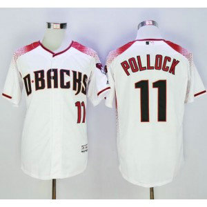 MLB Diamondbacks 11 A. J. Pollock White Brick New Cool Base Men Jersey