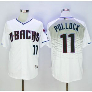 MLB Diamondbacks 11 A. J. Pollock White Capri New Cool Base Men Jersey