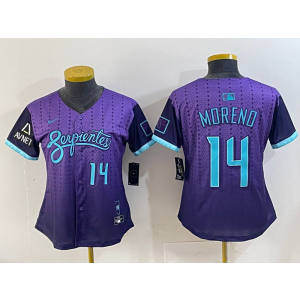 MLB Diamondbacks 14 Moreno Purple 2025 City Connect Nike Cool Base Women Jersey