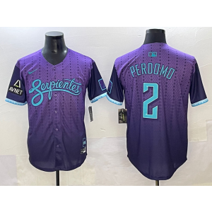 MLB Diamondbacks 2 Perdomo Purple 2025 City Connect Nike Cool Base Men Jersey