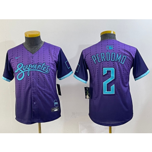 MLB Diamondbacks 2 Perdomo Purple 2025 City Connect Nike Cool Base Youth Jersey