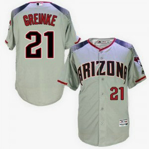 MLB Diamondbacks 21 Zack Greinke Gray Brick New Cool Base Men Jersey