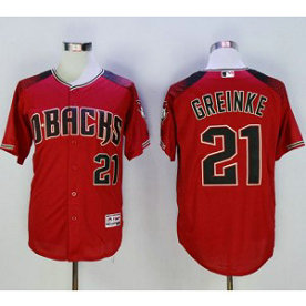 MLB Diamondbacks 21 Zack Greinke Red Brick New Cool Base Men Jersey