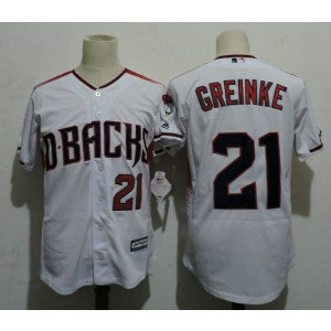 MLB Diamondbacks 21 Zack Greinke White Brick New Cool Base Men Jersey