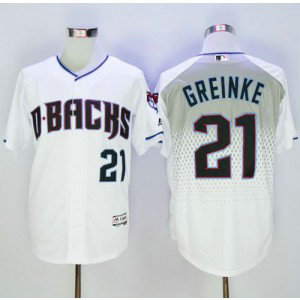 MLB Diamondbacks 21 Zack Greinke White Capri New Cool Base Men Jersey