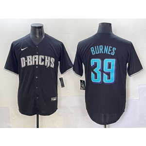 MLB Diamondbacks 39 Burnes Black Nike Cool Base Men Jersey