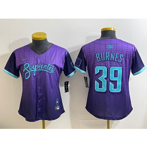 MLB Diamondbacks 39 Burnes Purple 2025 City Connect Nike Cool Base Women Jersey