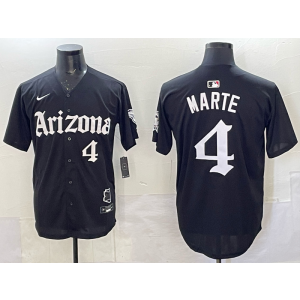 MLB Diamondbacks 4 Ketel Marte Black Gothic Nike Cool Base Men Jersey