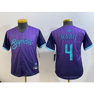MLB Diamondbacks 4 Ketel Marte Purple 2025 City Connect Nike Cool Base Youth Jersey