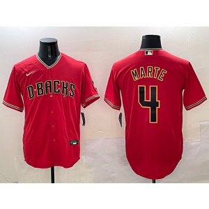 MLB Diamondbacks 4 Ketel Marte Red Nike Cool Base Men Jersey