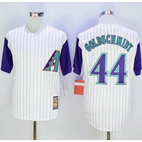 MLB Diamondbacks 44 Paul Goldschmidt White Hall Of Fame Cool Base Men Jersey