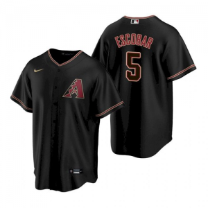 MLB Diamondbacks 5 Eduardo Escobar Black Nike Cool Base Men Jersey