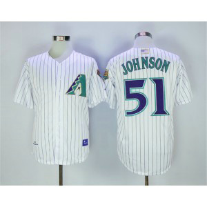 MLB Diamondbacks 51 Randy Johnson 2001 Throwback Men Jersey