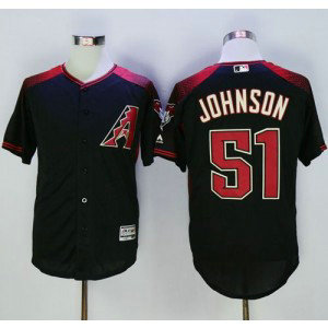 MLB Diamondbacks 51 Randy Johnson Black Brick New Cool Base Men Jersey