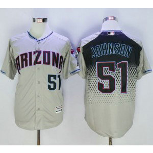 MLB Diamondbacks 51 Randy Johnson Gray Capri New Cool Base Men Jersey
