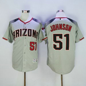 MLB Diamondbacks 51 Randy Johnson Gray Flexbase Men Jersey