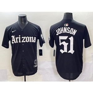 MLB Diamondbacks 51 Randy Johnson New Black Nike Cool Base Men Jersey