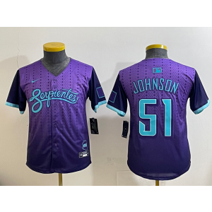 MLB Diamondbacks 51 Randy Johnson Purple 2025 City Connect Nike Cool Base Women Jersey