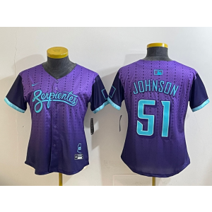 MLB Diamondbacks 51 Randy Johnson Purple 2025 City Connect Nike Cool Base Youth Jersey