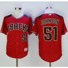 MLB Diamondbacks 51 Randy Johnson Red Brick New Cool Base Men Jersey