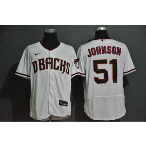 MLB Diamondbacks 51 Randy Johnson White 2020 Nike Flexbase Men Jersey