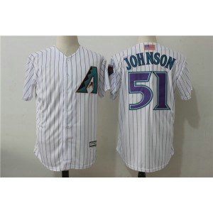 MLB Diamondbacks 51 Randy Johnson White New Cool Base Men Jersey
