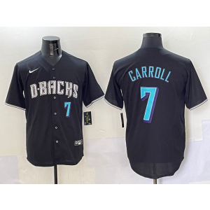 MLB Diamondbacks 7 Corbin Carroll Black Nike Cool Base Men Jersey