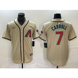 MLB Diamondbacks 7 Corbin Carroll Cream Nike Cool Base Men Jersey