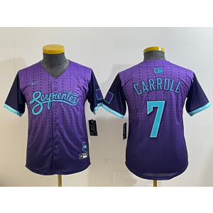 MLB Diamondbacks 7 Corbin Carroll Purple 2025 City Connect Nike Cool Base Youth Jersey