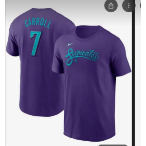 MLB Diamondbacks 7 Corbin Carroll Purple 2025 City Connect T-shirt