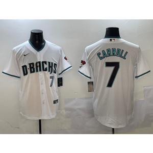 MLB Diamondbacks 7 Corbin Carroll White Nike Cool Base Men Jersey