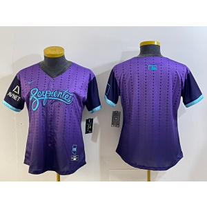 MLB Diamondbacks Blank Purple 2025 City Connect Nike Cool Base Women Jersey
