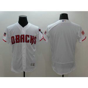MLB Diamondbacks Blank White Stars and Stripes Flexbase Men Jersey