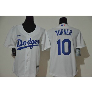 MLB Dodgers 10 Justin Turner White 2020 Nike Cool Base Youth Jersey