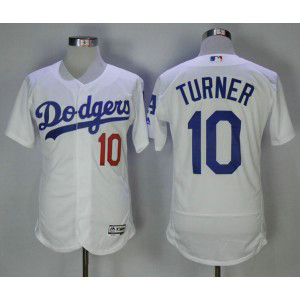MLB Dodgers 10 Justin Turner White Flexbase Men Jersey