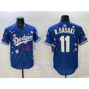 MLB Dodgers 11 R.Sasaki Blue 2025 Tokyo Series Nike Cool Base Men Jersey 1