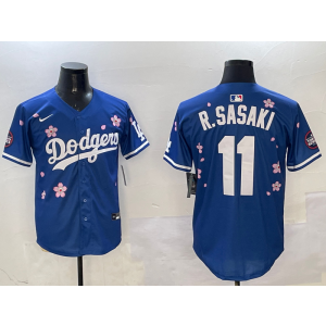 MLB Dodgers 11 R.Sasaki Blue 2025 Tokyo Series Nike Cool Base Men Jersey