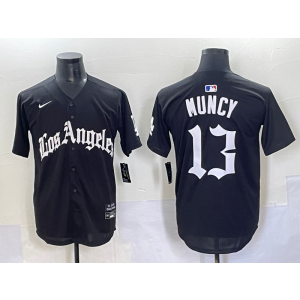 MLB Dodgers 13 Max Muncy New Black Nike Cool Base Men Jersey
