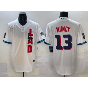 MLB Dodgers 13 Max Muncy White All Star Nike Cool Base Men Jersey