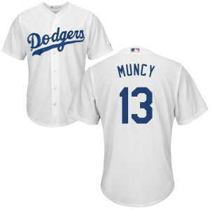 MLB Dodgers 13 Max Muncy White Cool Base Men Jersey