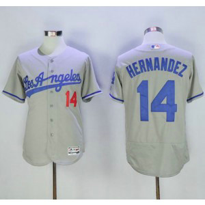 MLB Dodgers 14 Enrique Hernandez Grey Flexbase Women Jersey(Run Small)