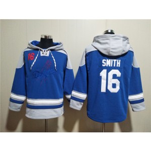 MLB Dodgers 16 Will Smith Blue Ageless Must-Have Lace-Up Pullover Hoodie