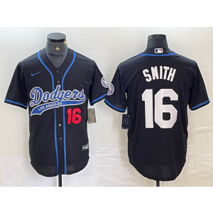 MLB Dodgers 16 Will Smith Blue Nike Cool Base Men Jersey